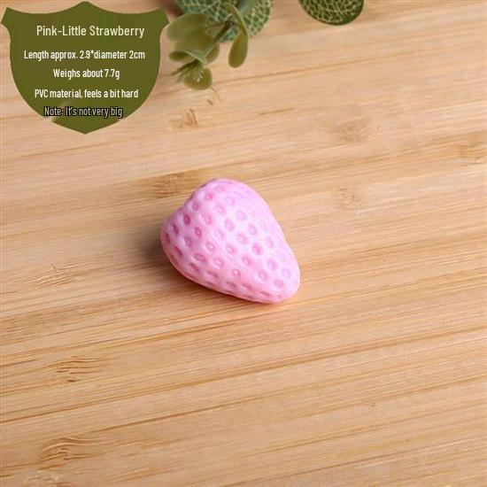 White Bionic Strawberry Fake Fruit Photography Prop - Plastic Decoration Toy