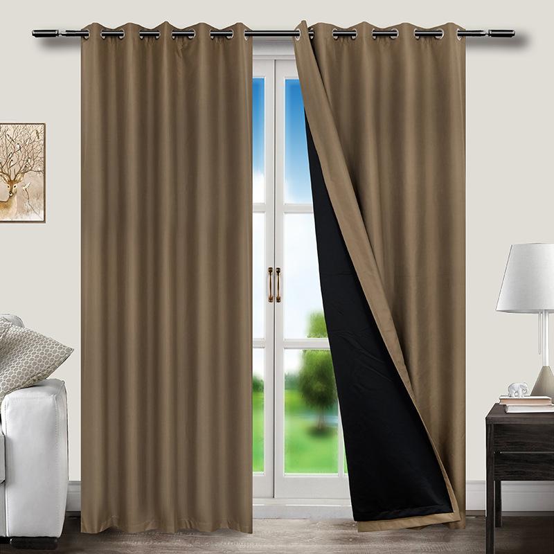 Simple Plain Curtain Cloth, Living Room Bedroom Balcony High Blackout Curtain Finished Product, Can Be