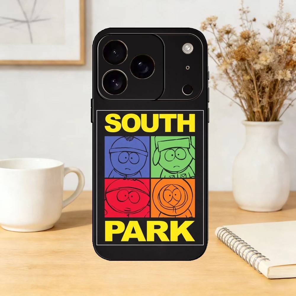 

Cartoon South Park Phone Case For iPhone 17,16,15,14,13,12,11 Plus,Pro,Max,Mini Silicone black Soft Cover iPhone14ProMax