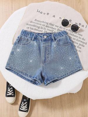 Pantaloncini di Jeans con Strass Estivi 2026 per Ragazze Adolescenti