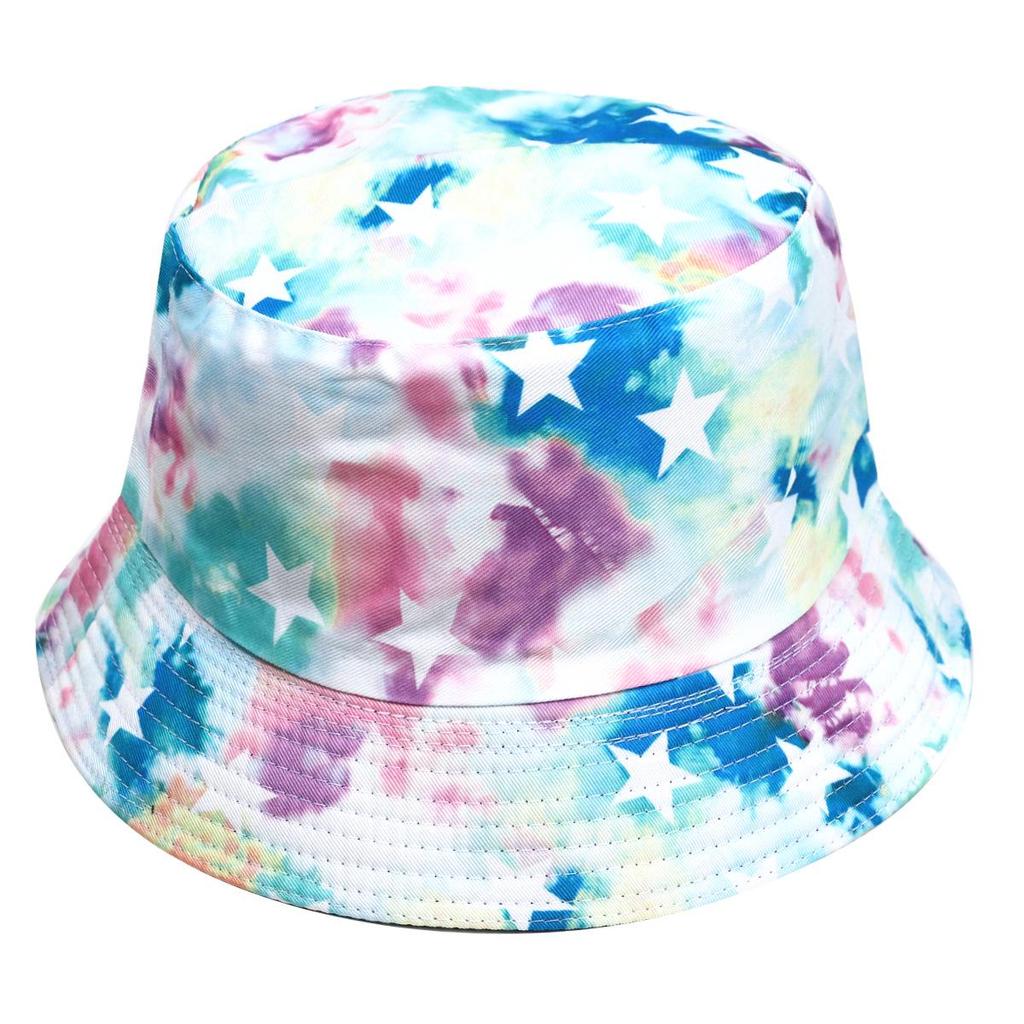 Europejsko-Amerykański Kapelusz Bucket Tie-Dye Chroniący Przed Słońcem: Dwustronny Design Graffiti dla Mężczyzn i Kobiet