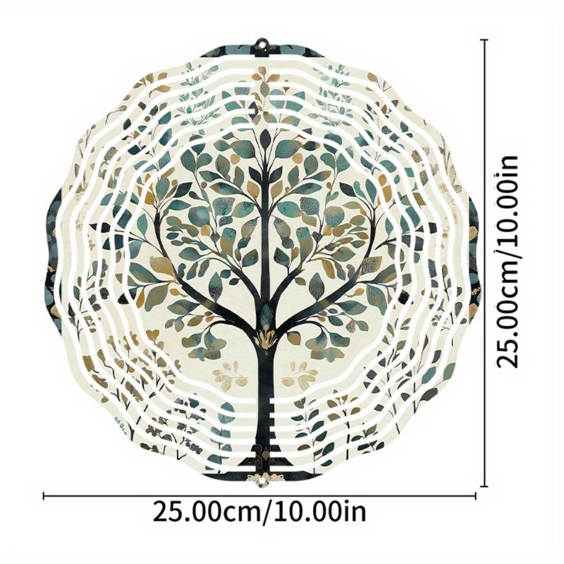 

Металлический ветряной спиннер Декор для сада с дизайном листьев дерева Вращающийся на 360 градусов крюк для патио, двора, газона, уличного украшения Не требует электричества 01A