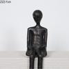 Kreativ Svart Karakter Metallstatue Skrivebordsdekorasjon Pynt Håndverk Moderne Hjemmeinnredning Abstrakt Figur Kunstverk Skulptur