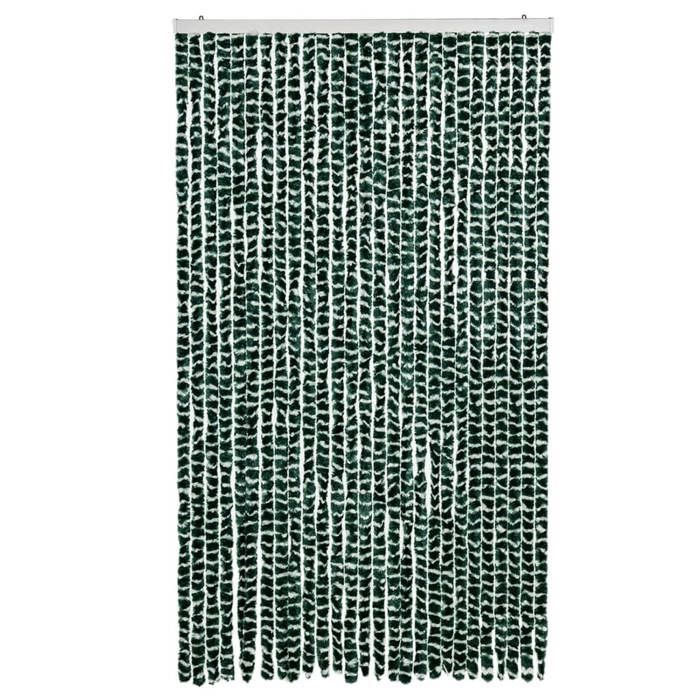 VidaXL Rideau anti-mouches vert et blanc 118x220 cm chenille, rideau anti-mouche de porte, rideau d’insectes de porte, store 4004887