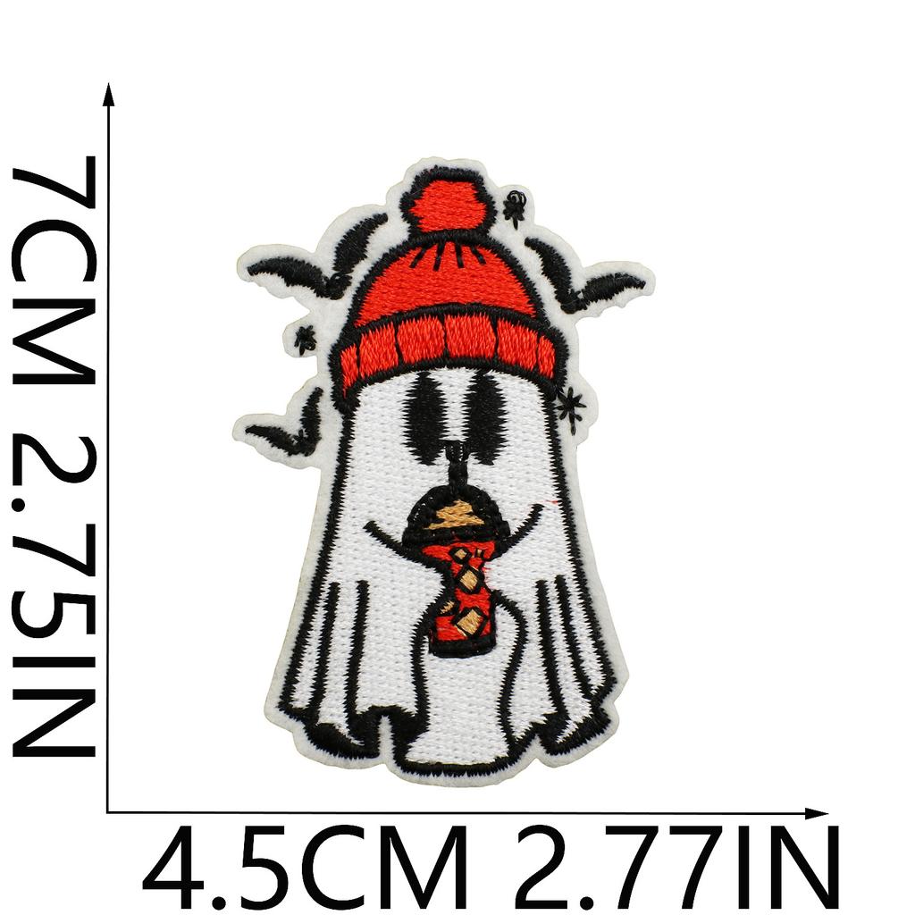 Halloween Cat Ghost Embroidery Cloth Sticker Holiday Decoration Flowers Witch Embroidery Chapter A Piao Bicycle Patch Sticker