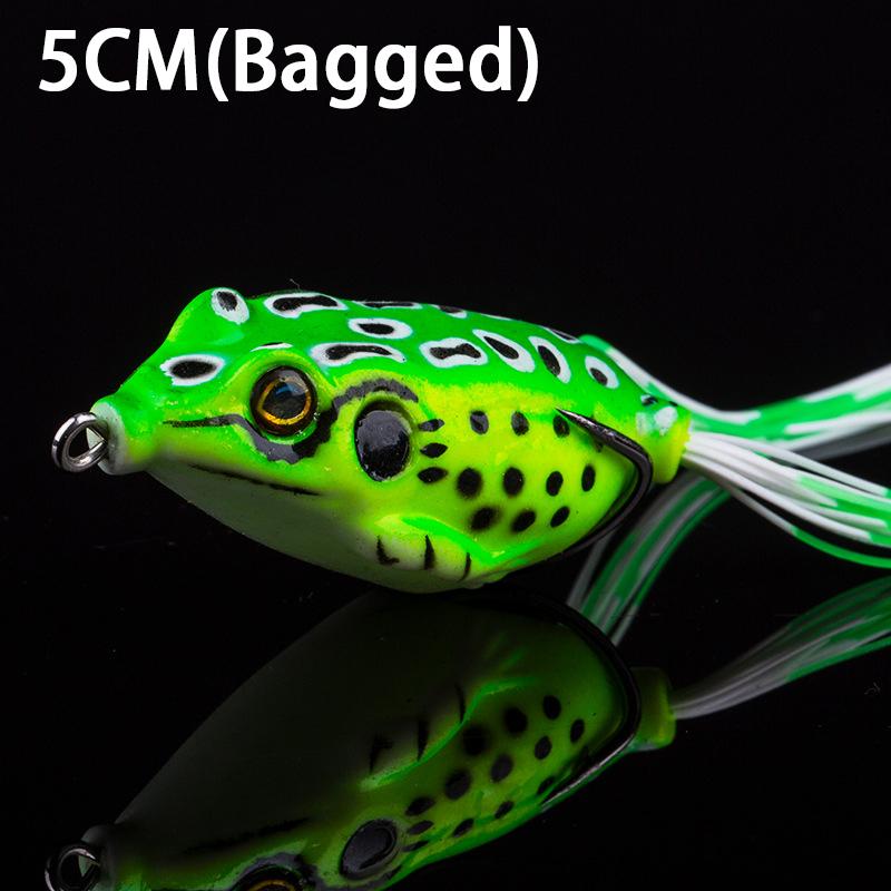 1Pcs Frog Bait Plastic Fishing Lure With Fishing Hooks Topwater Ray Frog Artificial 3D Eyes Fishing Tackle Accessory Fish Suppli