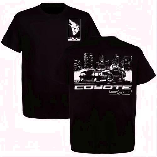 Ford Mustang Foxbody Coyote 5.0 Graphic T-Shirt, V8 Muscle Car Street Racing Tee S