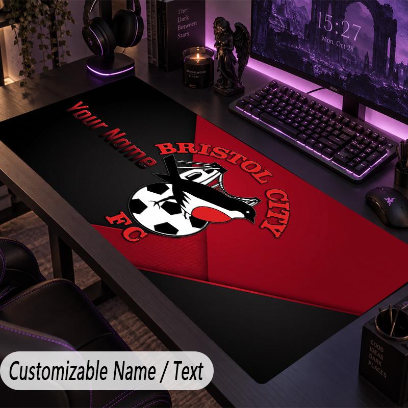 Large Mouse PadBristol City Custom Name Text Personalized Desk Mat Non Slip Gaming Pad