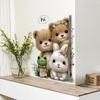 Cartoon Animal Decorative Sticker Bear Rabbit Frog Electrostatic Decals Static Stickers  Glass Door