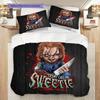 Set di tre pezzi Icona dell'orrore (1 * copripiumino + 2 * federa, senza nucleo) Copripiumino e federa 2D piatti Set biancheria da letto Regalo di Natale compleanno
