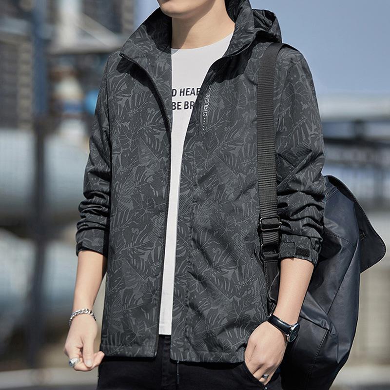 Hooded Jacket Men's Spring and Autumn New Jacket Trendy Men's Casual Jacket