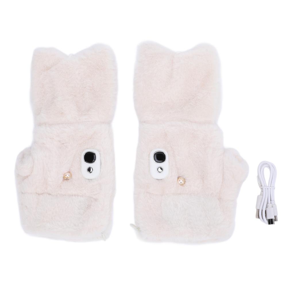 Rękawice elektrycznie podgrzewane dla mężczyzn i kobiet, ogrzewanie otaczające, rękawice bez palców, zimowy ogrzewacz do rąk, wbudowany