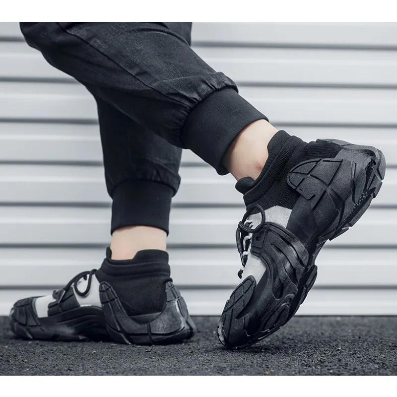 Herr Casual Sneakers 2025Ny Trend Patchwork Andningsbara Löparskor Plattform Bekväma Promenad Joggingskor Snörskor Träningsskor