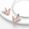 New Rose Gold Color Charm For Women Shiny Cubic Zirconia Beads Heart Star Sun Diy Fit Original Silver 925 Bracelets Jewelry Gift