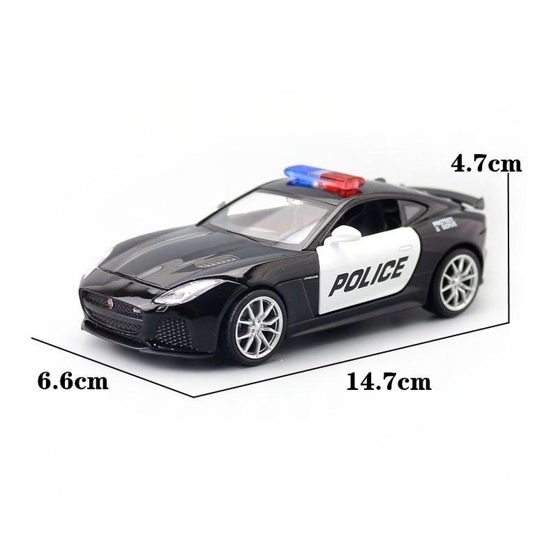Jaguar Police Ftype Car Model 132 Alloy Diecast With Lights Sound Collector For