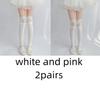 1pairs White Lace Lace Tied Ribbon Velvet Over Knee Socks Lolita Cute Sweet Calf Socks Women's Mid-Leg Kawai Thigh High Socks