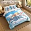 3Pcs Bedding Set Custom Name Text, 1 Sheet 2 Pillowcases Home Bed DecorHowl's Moving Castle