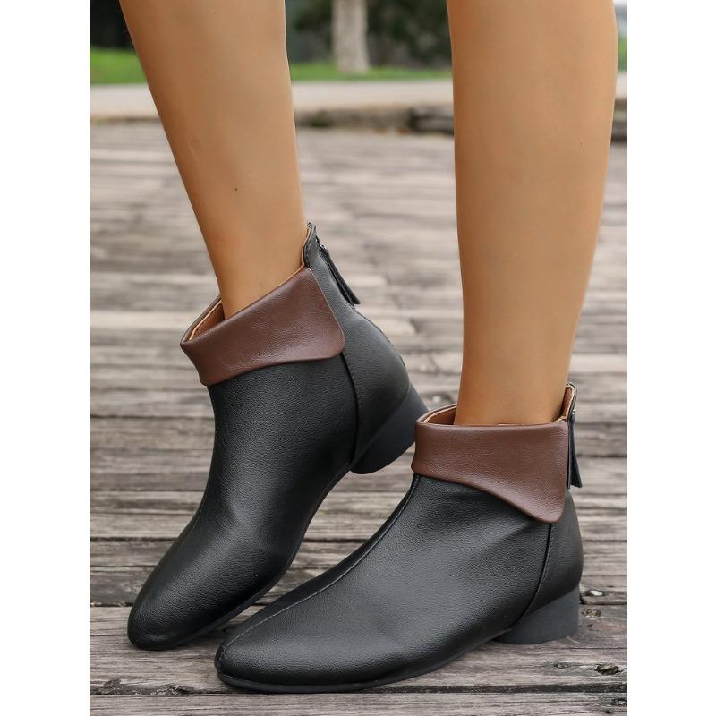 Fashion Booties Women's Block Heel Kitten Heel British Style Ankle Boots 2025 New Spring and Autumn