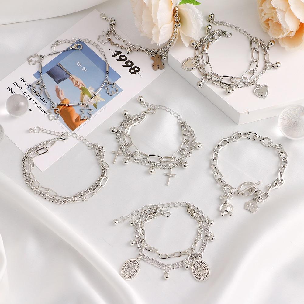 iF ME Korean Multilayer Bracelet Retro Pendant Couple Bracelets Jewelry Accessories