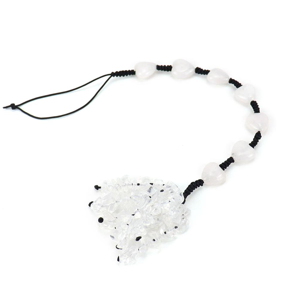 Car Crystal Pendant Natural Quartz Stone Rearview Mirror Ornaments Seven Chakra Heart-shaped Hanging Styling Accessories