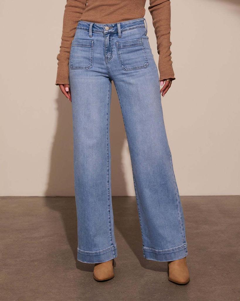 2025 Spring Women's High-Waisted Wide-Leg Retro Jeans
