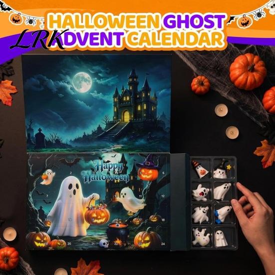 Ghost Collectible Toys 2026 Halloween Advent Calendar, 24 Day Countdown Figurine Set, Calendar Glow In Dark Toy for Kids, Party Favor Themed Puzzle
