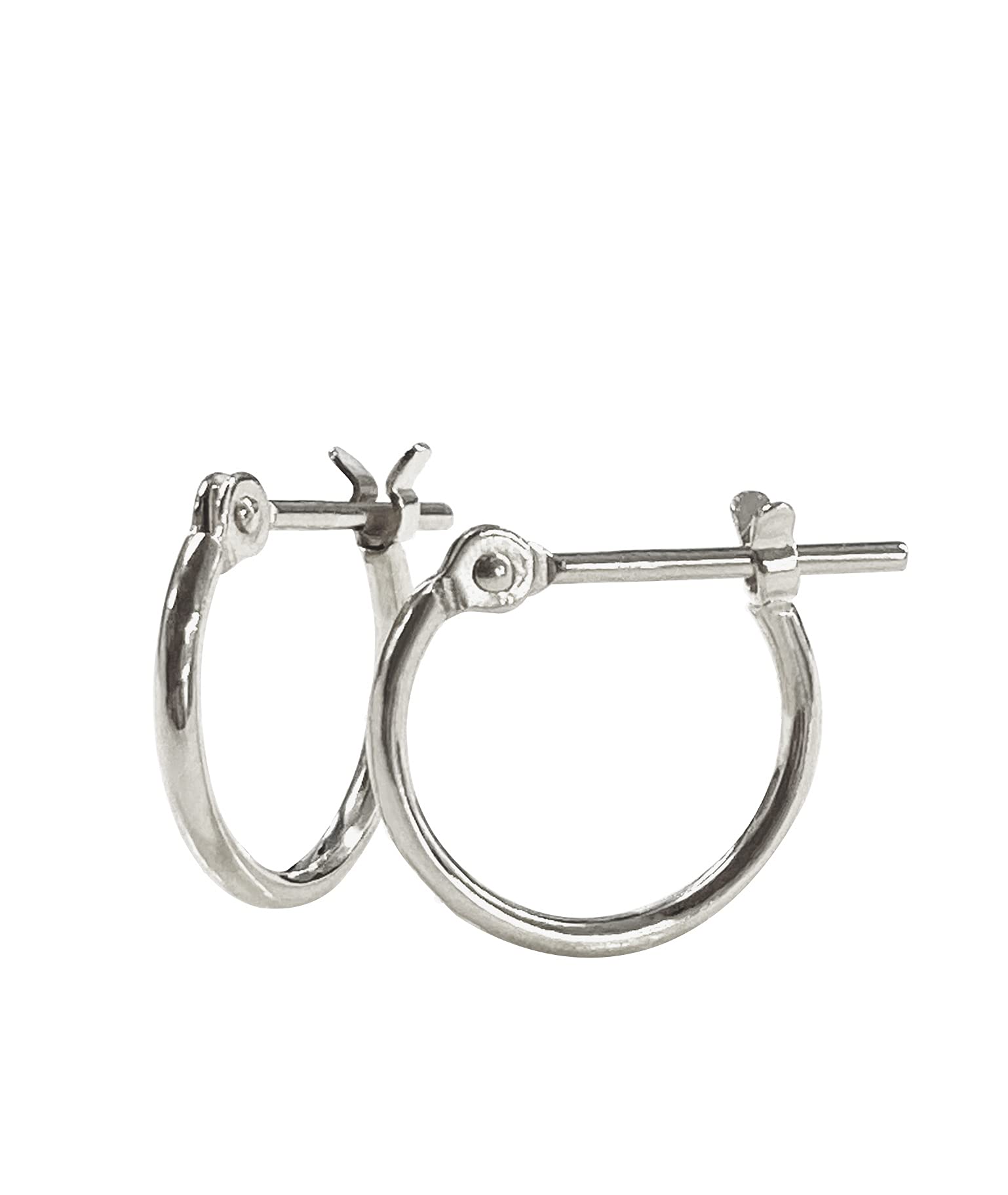 

Unisex PT900 Platinum Hoop Earrings 1mm Width L&Co 43-7905 платиновий