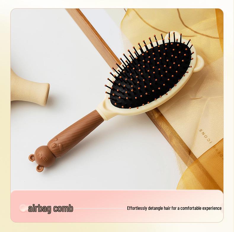 Portable Hairdressing Set: Soft Scalp Massage Comb & Air Cushion Curler for Women