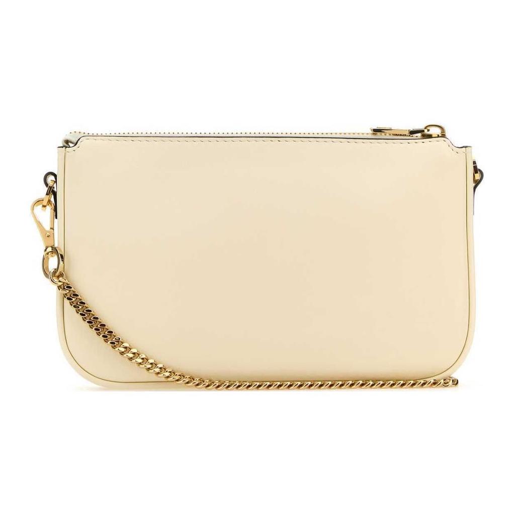 Valentino Vlogo Chain Strap Zipper Closure Leather Mini Shoulder Bag Women Shoulder Bag Ivory W2P0AA9MIM098