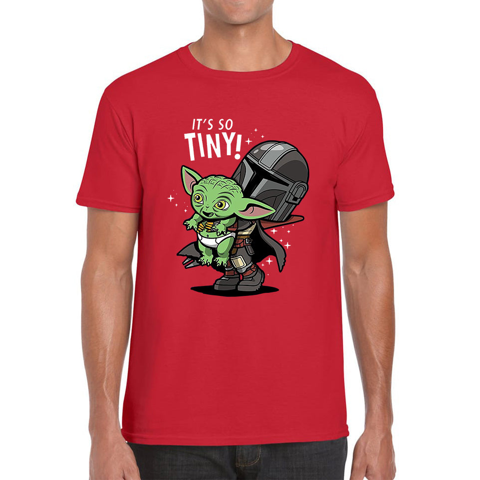 It s So Tiny! The Mandalorian Holding Grogu Yoda s species Star Wars Mando And Baby Yoda Star Wars Day 46th Anniversary Mens Tee Top 2XL