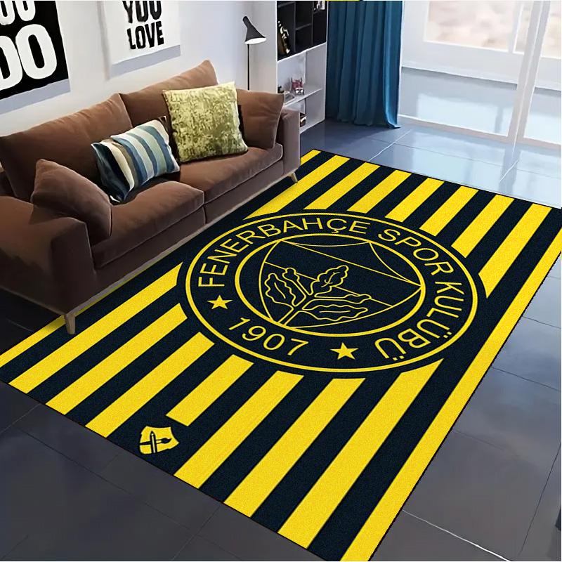 Tappeto Tappetino con Logo Fenerbahçe per Soggiorno Camera da Letto Casa Decorazione Divano, Tappetino Antiscivolo per Giochi Bambini