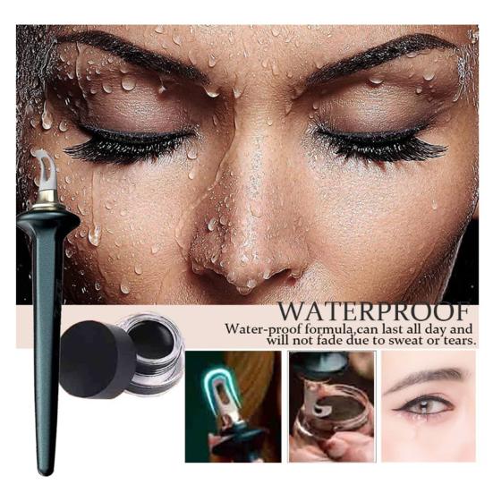 Silicone Eyeliner Kit with Waterproof Liquid Liners Gel Eyeliner Brush Reusable Winged Tightlining Tool for Beginners