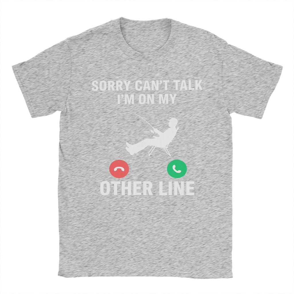 Vintage Sorry I Missed Your Call I Was On My Other Line Fishing TShirts Unisex Crew Neck 100 Cotton T Shirts Tee Shirt Clothes