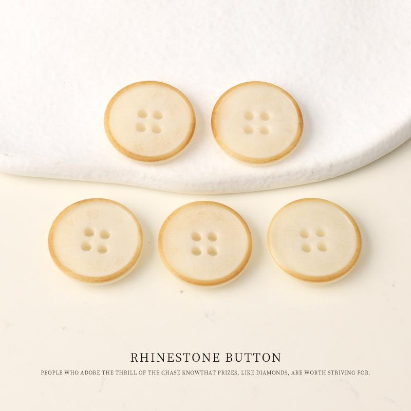 

5pcs Laser Natural Fruit Buttons High-End Blazer Burnt Edge Buttons Cotton And Linen Shirt Cardigan Button Accessories 10Mm white burnt edge