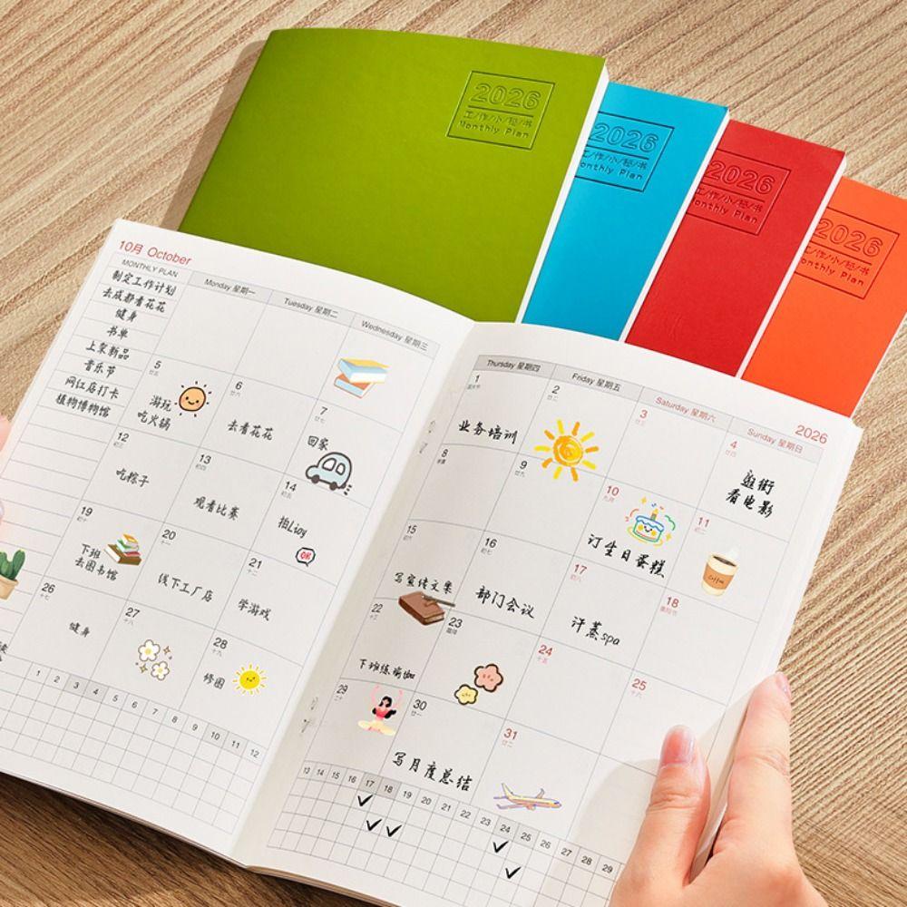 A4 A5 2026 Schedules Notebook 24 Sheets Learning Plan Planner Notebook Work Efficiency Life Check-in 2026 Calendar Planner