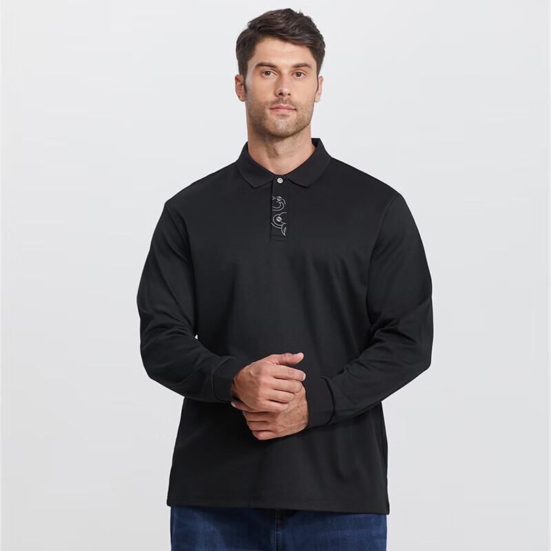 Dibinze Men's Plus Size Long Sleeve Polo Shirt