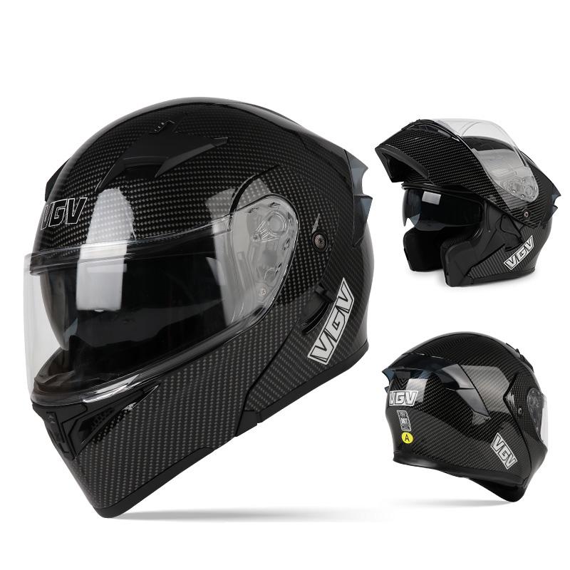 VGV Double Lens flip up helmet Openable motorcycle helmet Various Tinted Lens Sun protection glare and UV rays Modular cycling