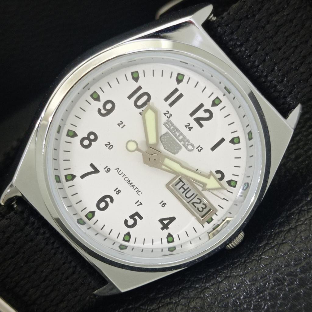 

SEIKO 5 AUTOMATIC 6309A VINTAGE REFURBISHED JAPAN MENS WHITE WATCH a441764-1 Sk-a441764