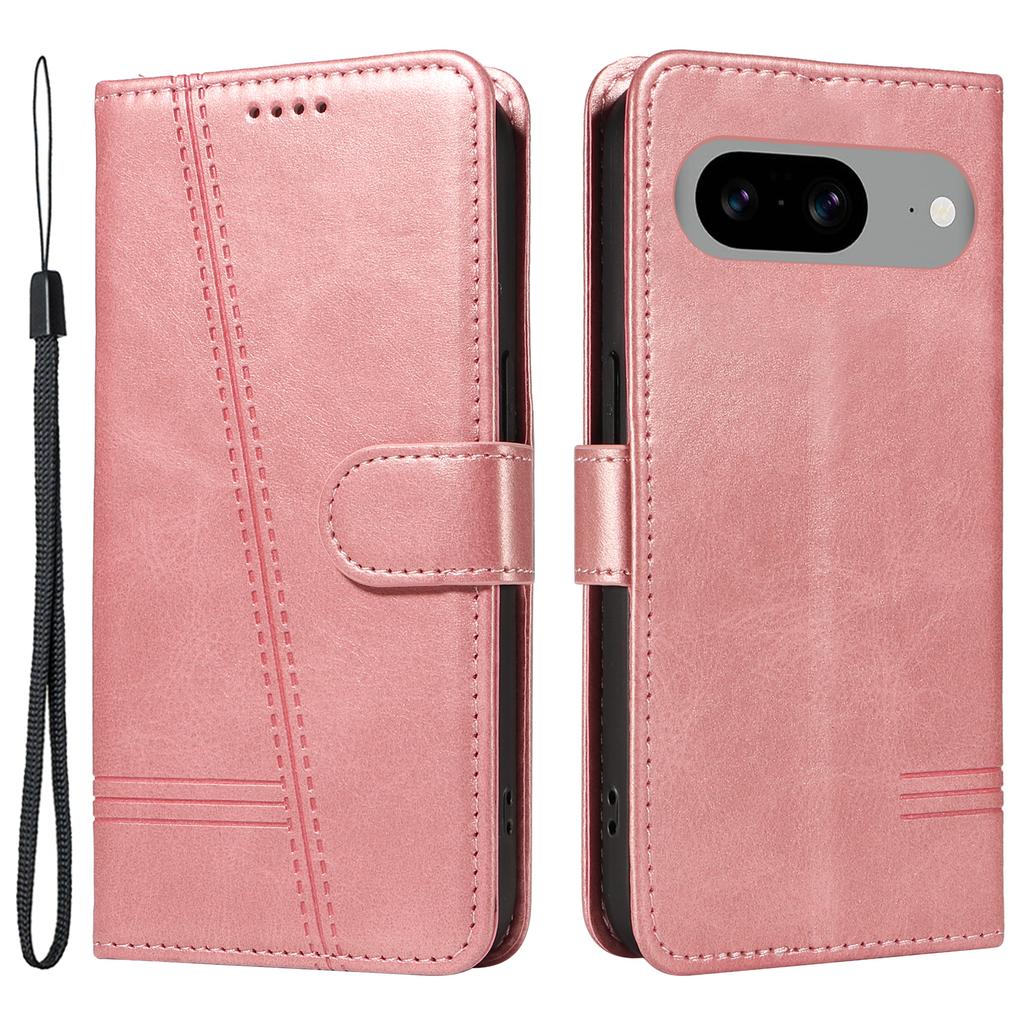 For Google Pixel 8 Case Leather Phone Cover with Wallet and Horizontal Viewing Stand