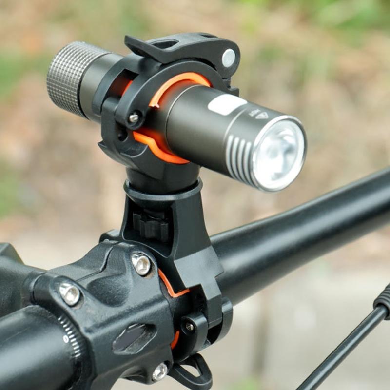 Bike Flashlight Stand 360°Rotatable Bicycles Light Brackets Torches Clip Adjusted Bicycles Front Torches Mount Enduring