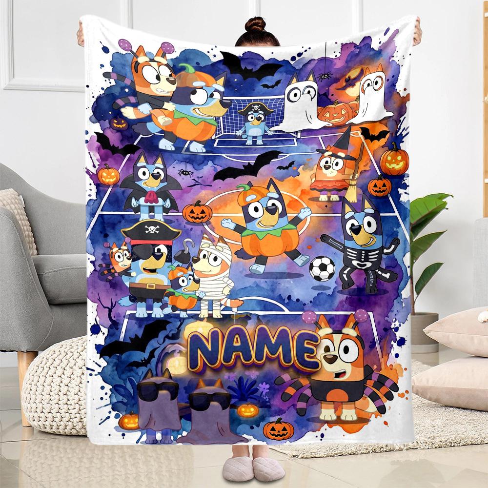 Halloween Night Adventure Customize Your Name Blanket Gift Customizable Blanket Durable Comfort Perfect for Bedding Office Bed Chair for All Occasions