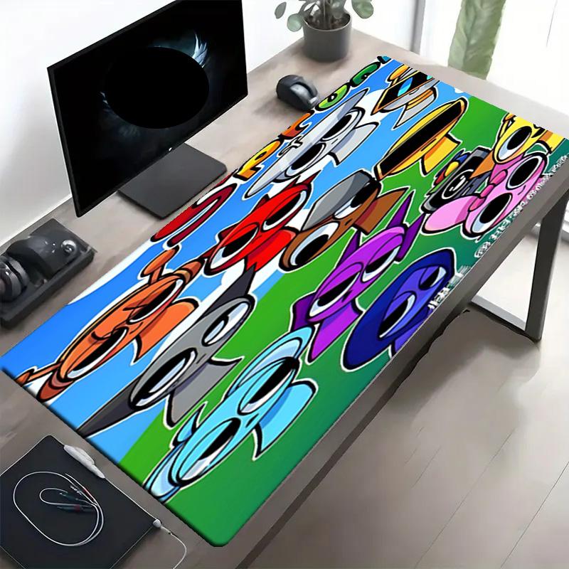 Sprunki Game Print Mouse Pad, Anti‑Slip Desktop Keyboard Mat, for PC Laptop Gaming Working Daily Use, Cool Festival Surprise Gift