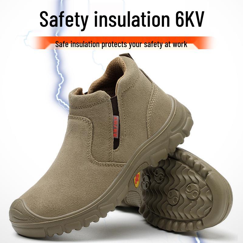 Welders' Steel Toe Spark-Resistant Safety Shoes: Anti-Smash, Anti-Puncture, 6kV Insulation for Construction