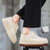 Men‘S New Spring Autumn White Sneakers Work Casual Round Toe Lace-Up Anti-Slip Versatile Casual Leather Shoes Designer Shoes Men