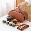 Outdoor Travel Teaware Set with High-end Storage Bag, Creative Kung Fu Ceramic Quick Brew Set