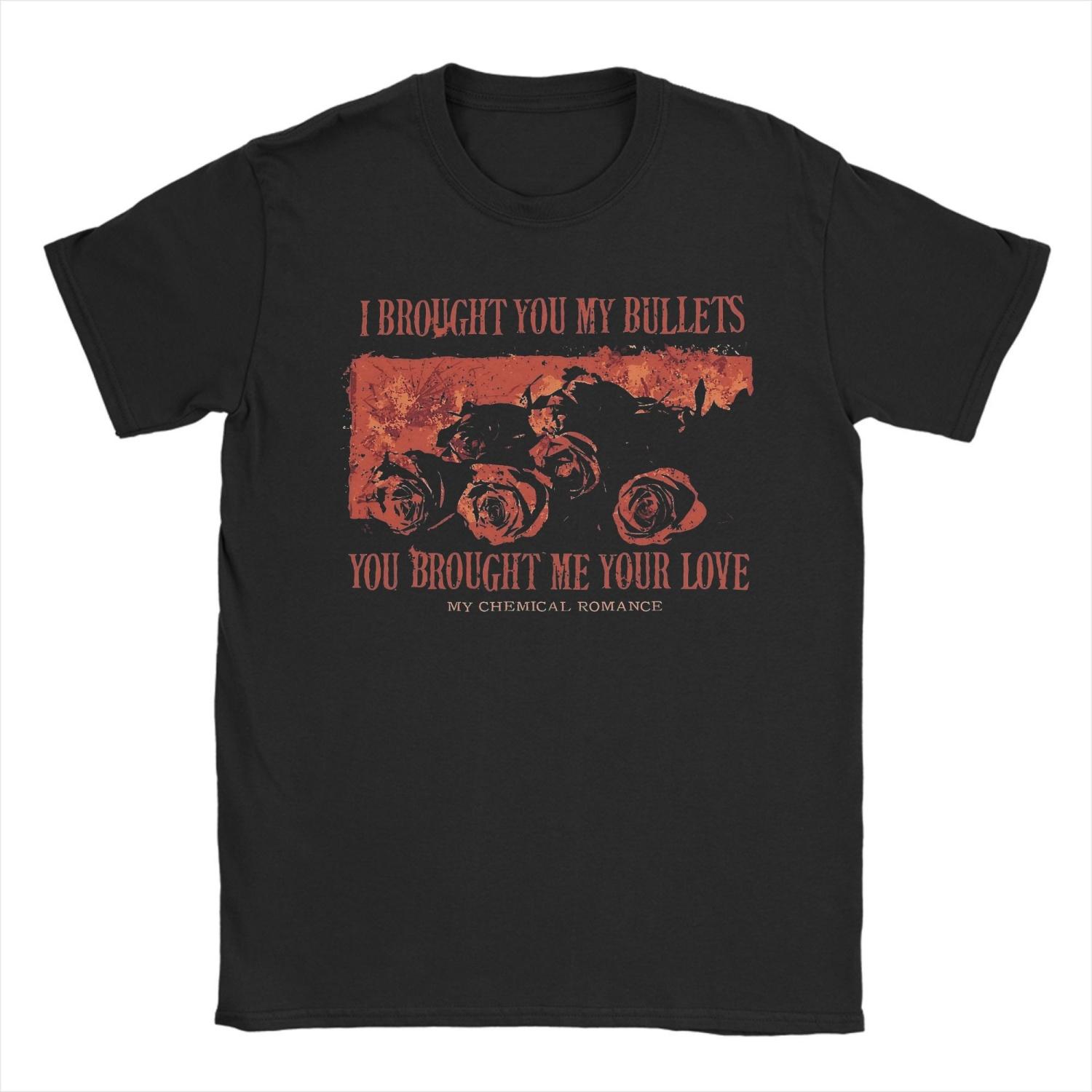

MY CHEMICAL ROMANCE MCR Bullets Футболки Мужские Женские Повседневные 100% Хлопок Футболка Круглый Вырез Короткий Рукав Футболки S