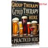 Metal Bar Decor Sign  Retro Pub Wall Art with Beer Cocktail GROUP Text  HeavyDuty Iron Construction  Perfect for Home
