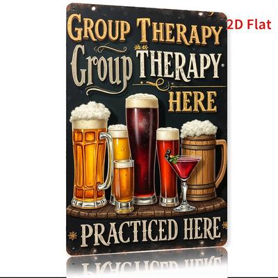 Metal Bar Decor Sign Retro Pub Wall Art with Beer Cocktail GROUP Text HeavyDuty Iron Construction Perfect for Home