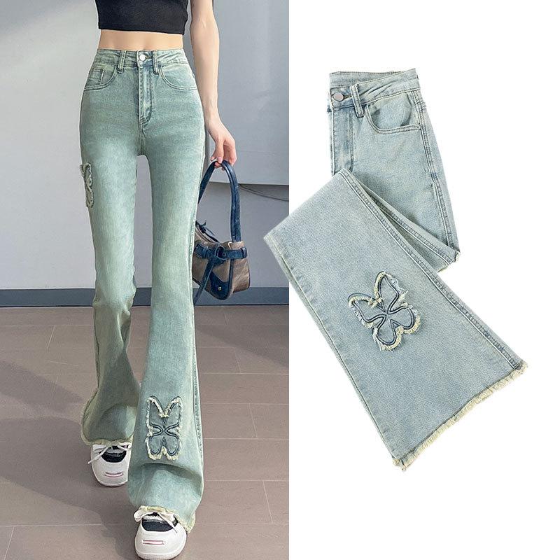 GMXI1A Women's Fashion Casual Solid Color Print High Waist Pants & Capris