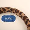 Car Steering Wheel Cover Winter Plush Warm Non-Slip Cute Leopard Print Premium Car Decorative Handle Cover Protective Cover Women